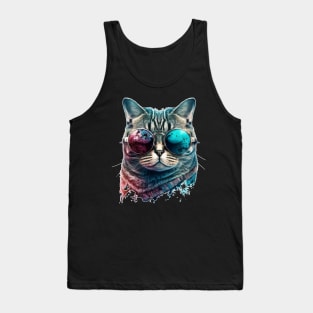 cute cat wearing glasses Tank Top